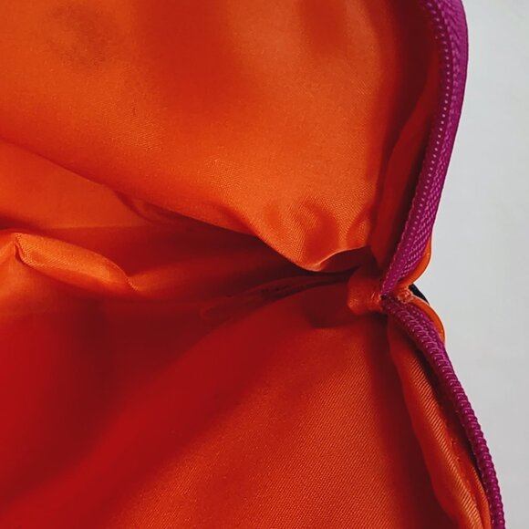 Estee Lauder Vintage Blue Orange Lilac Poly Trimmed in Polyurethane Makeup Bag - Picture 12 of 16